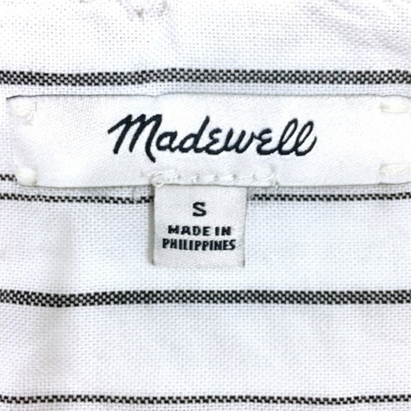 Madewell Darcy Stripe Tie Front Button Up Top - Picture 4 of 6